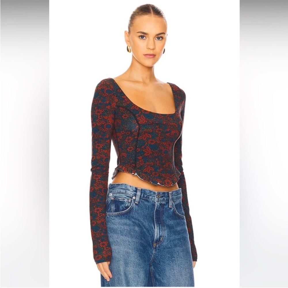 FREE PEOPLE | Melanie Long Sleeve Top in Night Combo